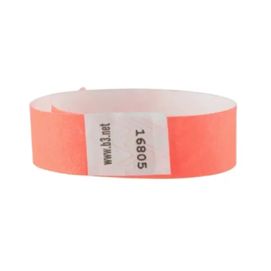 SICURIX Sequentially Numbered Security Wristbands, 3/4", Orange, Pack of 100 image {5}