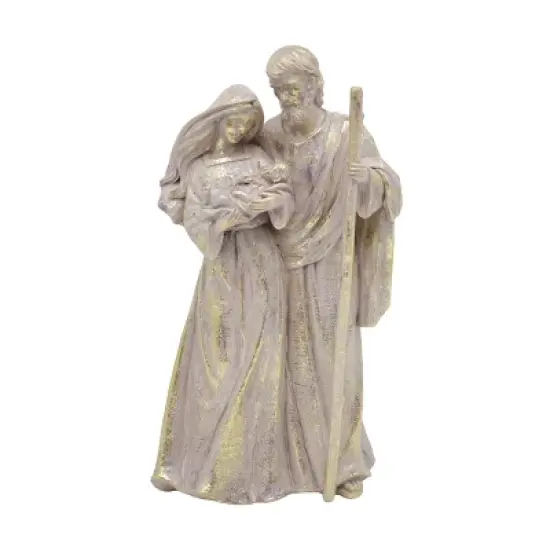 Transpac Gold Standing Holy Family Nativity Scene Figurines Christmas Tabletop Decor Indoor Unique Holiday Decoration image {1}