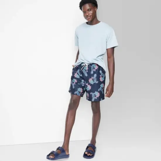 Men's 7" Elastic Waist Waltz Swim Shorts - Original Use&trade; Blue image {2}