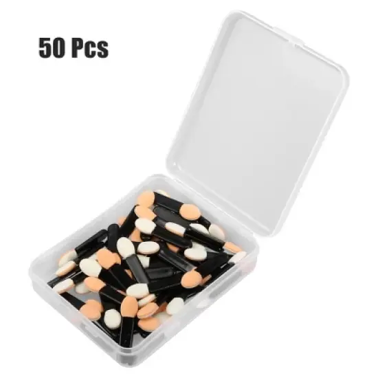 Unique Bargains Short Sponge Dual Sides EyeShadow Makeup Applicators Brushes Black 50 Pcs image {5}