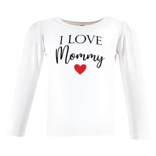 Hudson Baby Infant Girl Long Sleeve T-Shirts, Girl Mommy Red Black image {2}