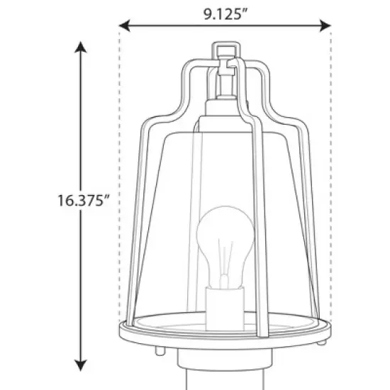 Progress Lighting Benton Harbor 1-Light Outdoor Wall Lantern in Black with Clear Glass Shade image {1}