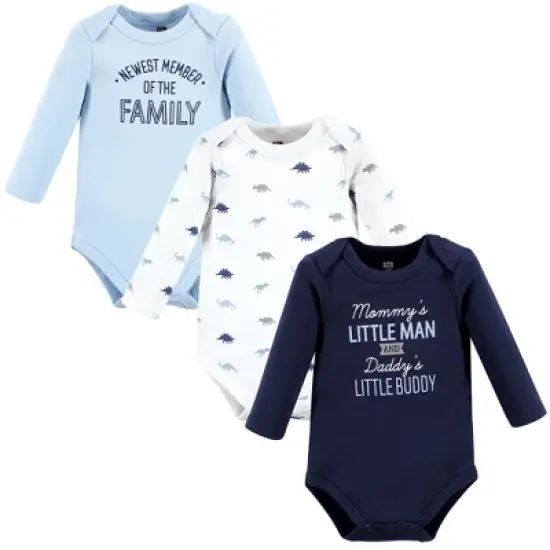 Hudson Baby Infant Boy Cotton Long-Sleeve Bodysuits, Newest Family Member image {9}