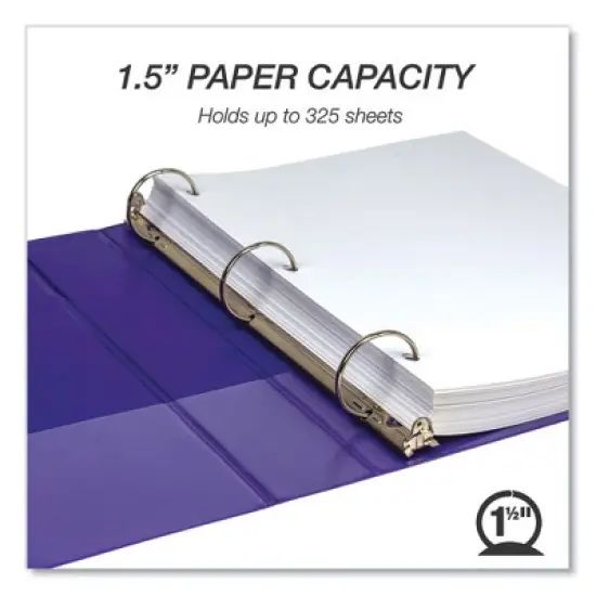Samsill Earth's Choice Plant-Based Economy Round Ring View Binders, 3 Rings, 1.5" Capacity, 11 x 8.5, Purple, 2/Pack image {2}