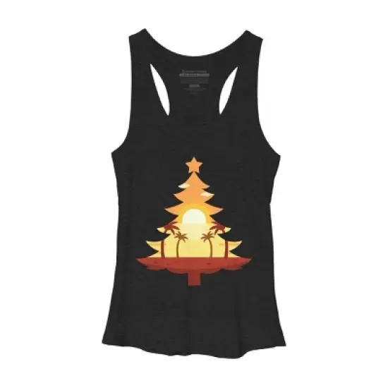 Women's Design By Humans Christmas in July Tree Sunset By destiny29 Racerback Tank Top image {3}