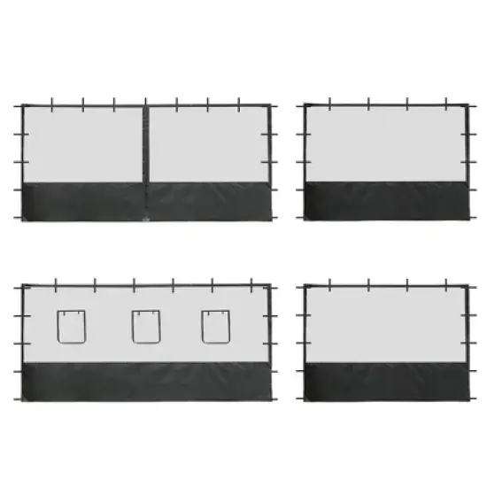 Instahibit 4 Half Mesh Sidewalls for 15x10 Ft Pop Up Canopy Tent w/ Window Food Vendor Fair image {7}