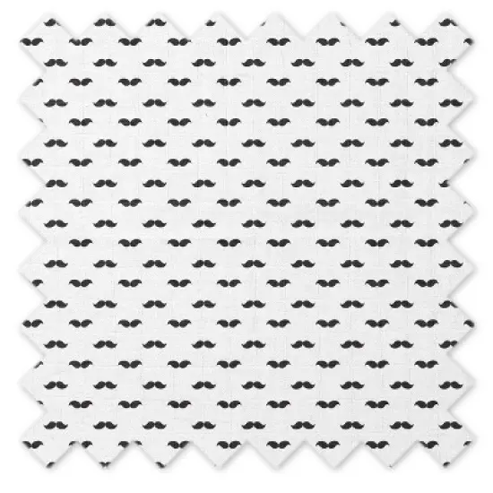 Bacati - Mustache Quilted Muslin Changing Pad Cover Black image {8}