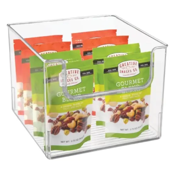 mDesign Kitchen Plastic Storage Organizer Bin with Open Front - 6 Pack - Clear image {7}