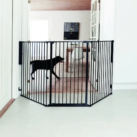 Scandinavian Pet Design Wall Mounted Metal Pet Safety Gate image {1}