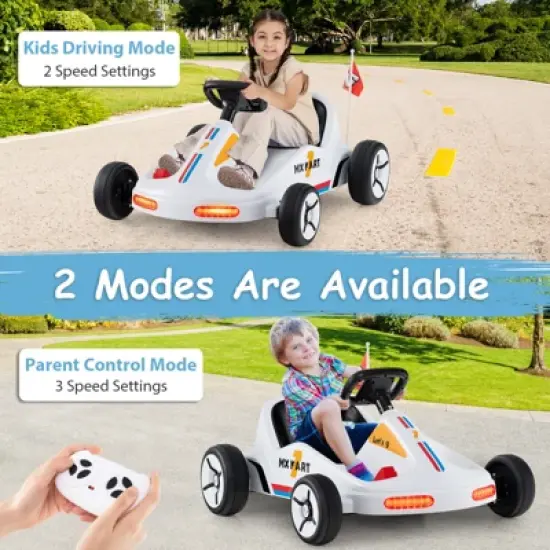 Infans 12V Kids Electric Go Kart 7AH Battery Powered Ride on Race Toy w/ Remote Control image {3}