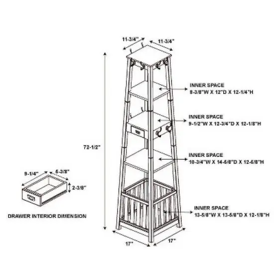Peggy Pyramid Hall Tree White - Linon image {6}