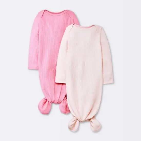 Baby Girls' 2pk Basic Waffle Gowns - Cloud Island&trade; Pink image {4}