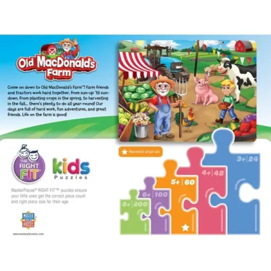 MasterPieces 60 Piece Jigsaw Puzzle - Old MacDonald's Farm Market Day image {3}