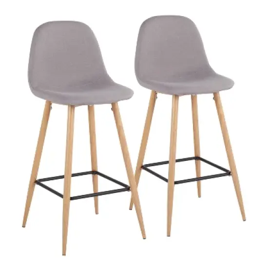 Set of 2 Pebble Metal Polyester Barstools - Lumisource image {15}