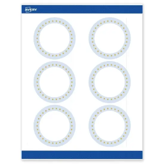Avery 3" Diameter Labels, Gold Dots with Blue Border, 60 ct image {8}