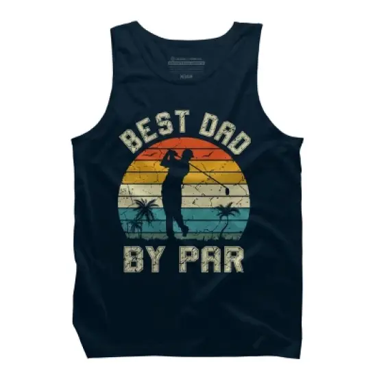 Men's Design By Humans Best Dad By Par Tropical Golf By Tank Top image {5}