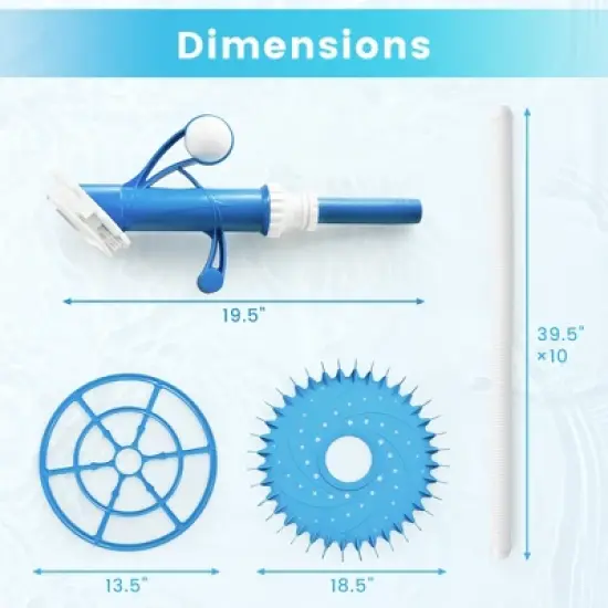 Costway Upgraded Automatic Pool Cleaner Swimming Pool Vacuum Sweeper with10 Extension Hose image {8}