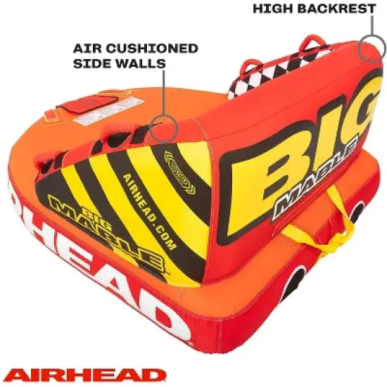 SportsStuff Inflatable Big Mable Sitting Double Rider Towable Boat and Lake Tube with Multiple Grab Handles, Knuckle Guards, and Speed Safety Valve image {4}