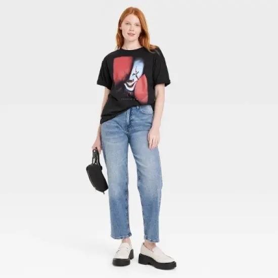 Women's Halloween IT Oversized Short Sleeve Graphic T-Shirt - Black image {2}