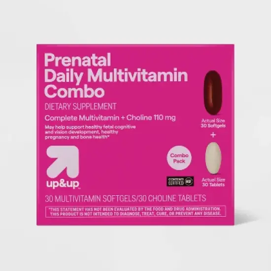 Women's Daily Prenatal Combo Pack Dietary Supplement Tablets & Softgels - 60ct - up&up&trade; image {11}