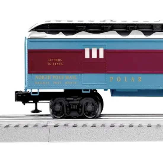 Lionel Trains The Polar Express Letters to Santa Mail Car with Snow Covered Roof, Interior Illumination, and Operating Couplers, Blue/Red image {2}