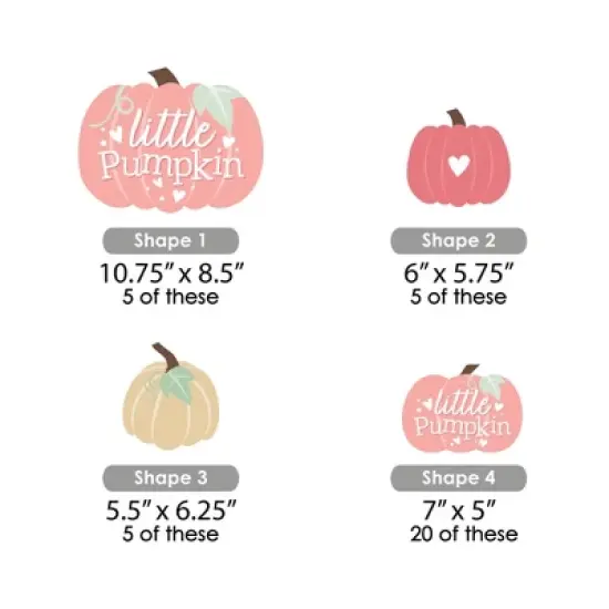Big Dot of Happiness Girl Little Pumpkin - Fall Birthday Party or Baby Shower Centerpiece Sticks - Showstopper Table Toppers - 35 Pieces image {6}