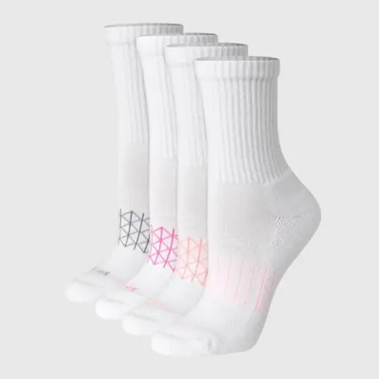 Hanes Women's 4pk Absolute Active Crew Socks - White 5-9: Midweight Cotton Blend, Seamless Toe, Machine Washable image {5}