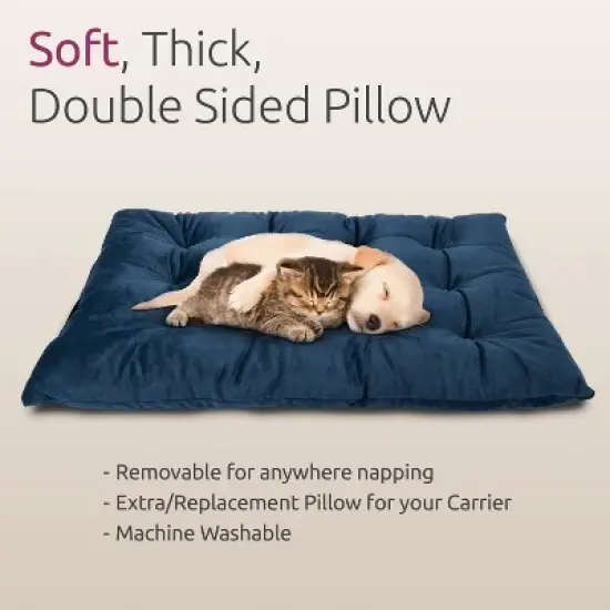 PetLuv Cat & Dog Stroller Foldable w/ Detachable Soft Pet Travel Carrier Fits 2 Cats or Medium Dog & Removable Plush Pillow Privacy Windows image {7}