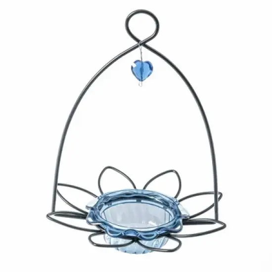 Birds Choice Bluebird Flower Bird Feeder Small - Blue: Weather-Resistant, No Assembly, Mealworm Feeder image {3}
