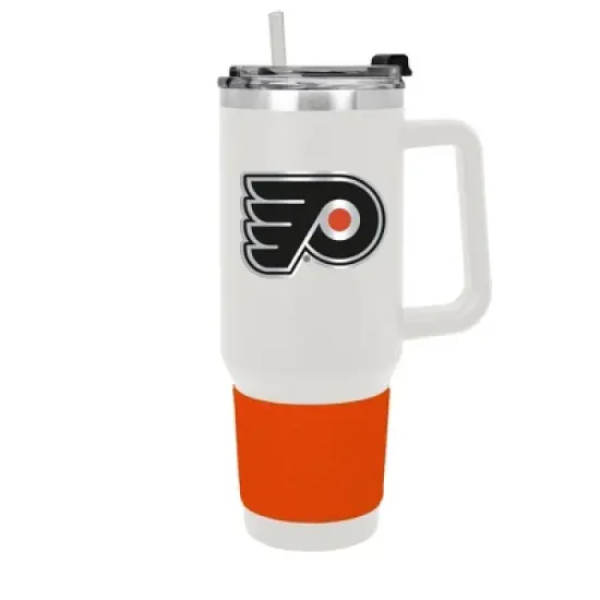 NHL Philadelphia Flyers White Colossus Travel Mug with Team Color Silicon Gripe - 40oz image {5}