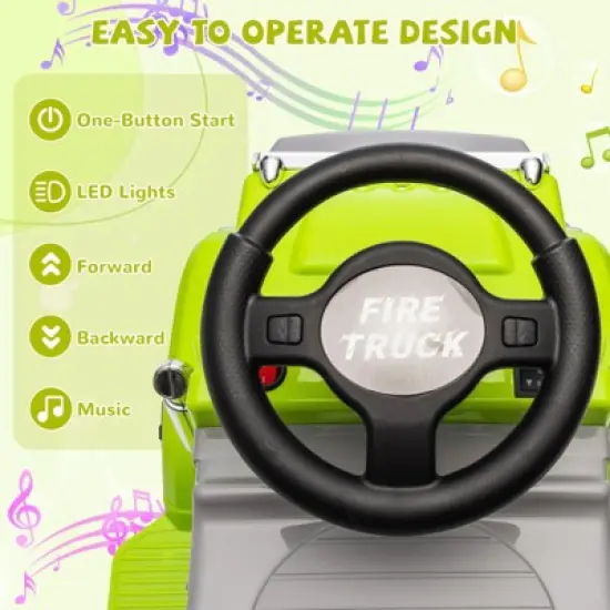 6V Ride-On Car for Kids Ages 3+ &ndash; All-Terrain Electric Toy Truck with 4.5Ah Rechargeable Battery, LED Lights, Built-in Music & Storage image {3}