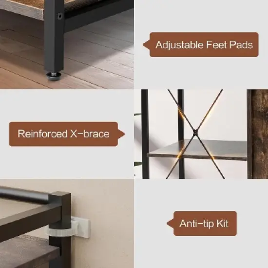 spanspace 66" Kitchen Bakers Rack with Tilt-Out Trash Cabinet with Power Outlet, Removable Drawers & 6 Hooks, Fits 10-Gallon Bins image {7}