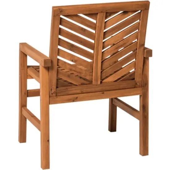 2pk Slatted Chevron Acacia Wood Patio Chairs - Saracina Home image {16}
