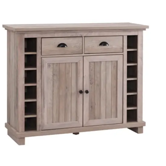 Home Source Bar Cabinet Bookshelf with Glass Doors in Chocolate Finish image {6}