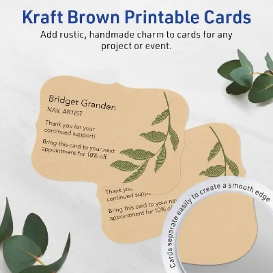 Avery Kraft Brown Invitation Cards, 5" x 7" Rectangle Flourished Edge image {1}