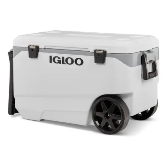 Igloo Latitude 137 Cans 90 Quart Rolling Cooler - White: Polyethylene, Tow Handle image {4}