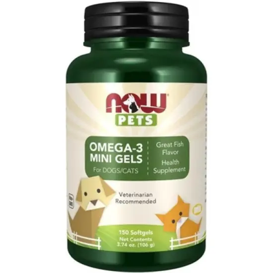 Pets-Omega-3 Mini Gels-For Dogs & Cats by Now Foods  -  150 Softgel image {3}