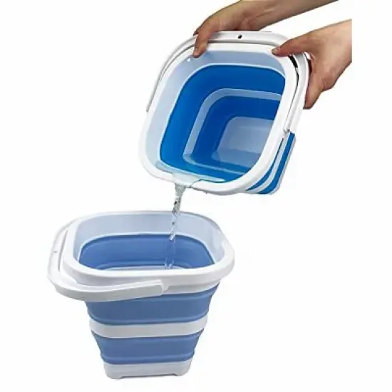 SAMMART 5L (1.3 Gallon) Collapsible Rectangular Handy Basket/Bucket image {5}