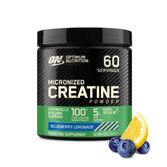 Optimum Nutrition Creatine Monohydrate Powder - Blueberry Lemonade - 60 Servings - 413 Grams image {1}