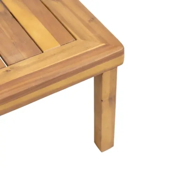 Christopher Knight 2pc Home Louver Outdoor Acacia Loveseat and Coffee Table Set with Cushions image {13}