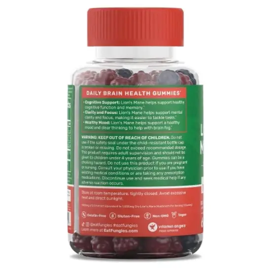 Fungies Lion's Mane Mushroom Focus Vitamin Vegan Gummies - 60ct image {2}