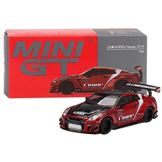 Nissan GT-R R35 Type 2 LB Works Red Met. and Black w/Stripes Ltd Ed to 3600 pcs 1/64 Diecast Model Car by True Scale Miniatures image {3}