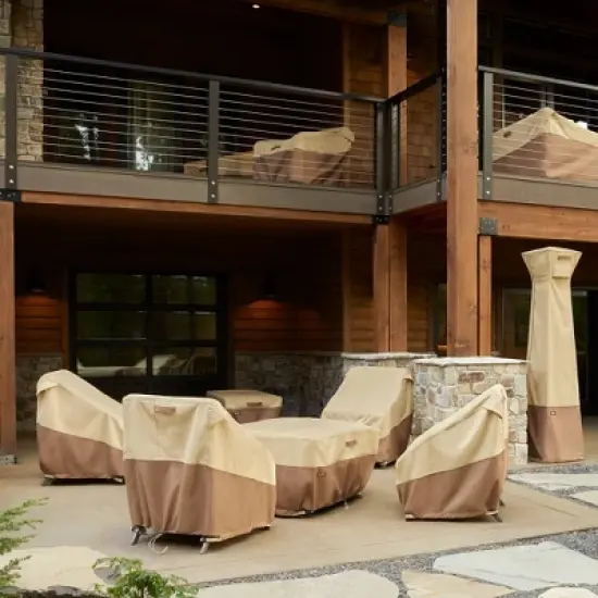 Classic Accessories Veranda's Best Waterproof V-Shape Patio Sectional Set 1pc Furniture Cover Beige image {1}