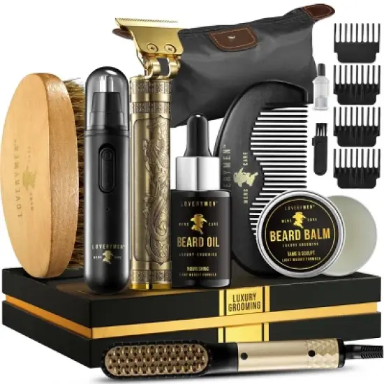 Fathers Day Gifts LoveryMen Beard Grooming Kit - 15pc Luxury Beard Care image {1}