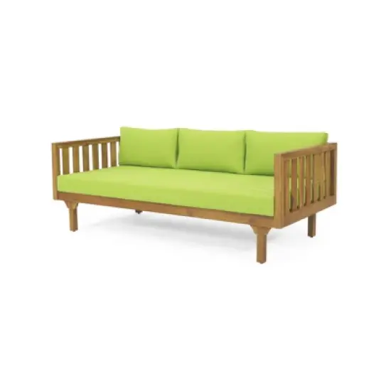 DSVIMOY Daybed, 3 Seater Daybed Conversation Set with Arms, Green, 67.5"*32"*24.25" image {3}