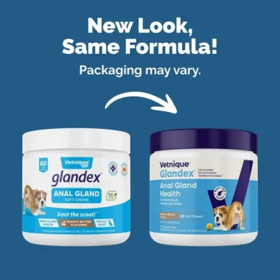 Vetnique Glandex Anal Gland Peanut Butter Flavor Soft Dog Chews - 16.9oz/60ct image {2}