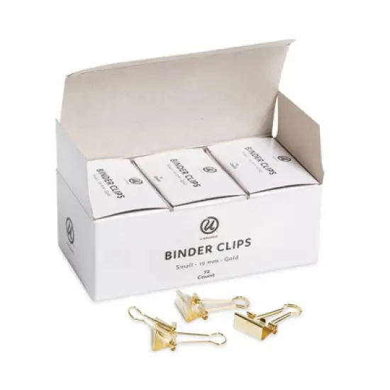 U Brands Binder Clips, Small, Gold, 72/Pack image {3}