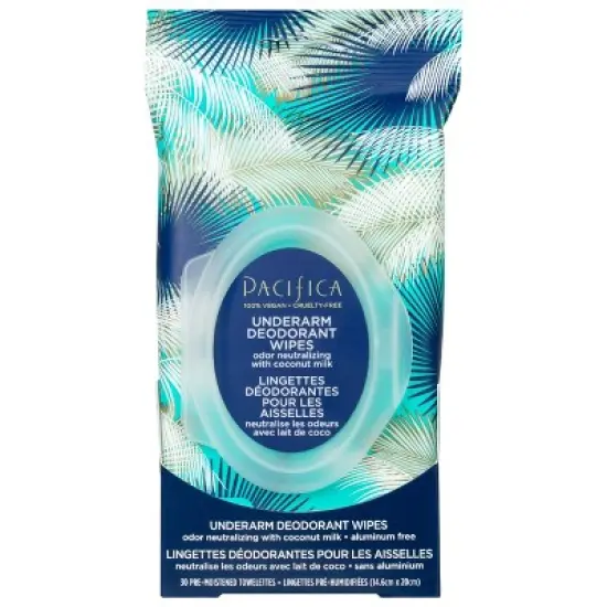 Pacifica Coconut milk & Essential Oils Underarm Deodorant Wipes - 30ct image {9}