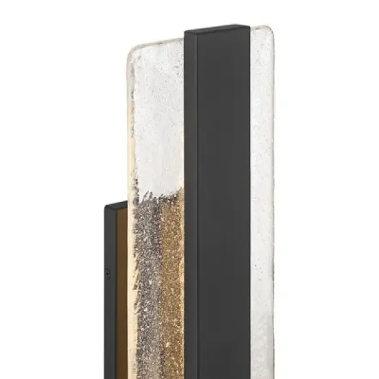 Possini Euro Design Possini Euro Cascadia 18"H Black Piastra Glass LED Outdoor Wall Light image {2}