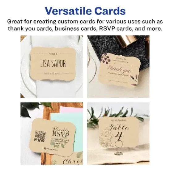 Avery Printable Flourished Edge Postcards, 4.25" x 5.5", Kraft Brown, 20ct image {2}